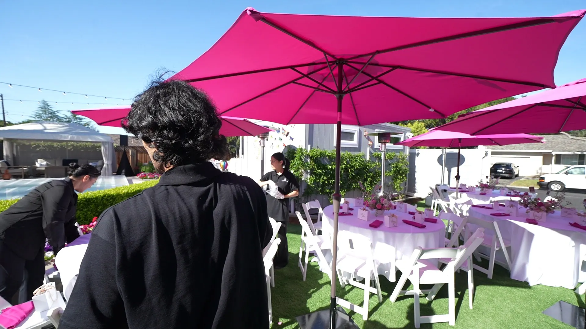 Custom bloom bar styled for guests at a private garden celebration