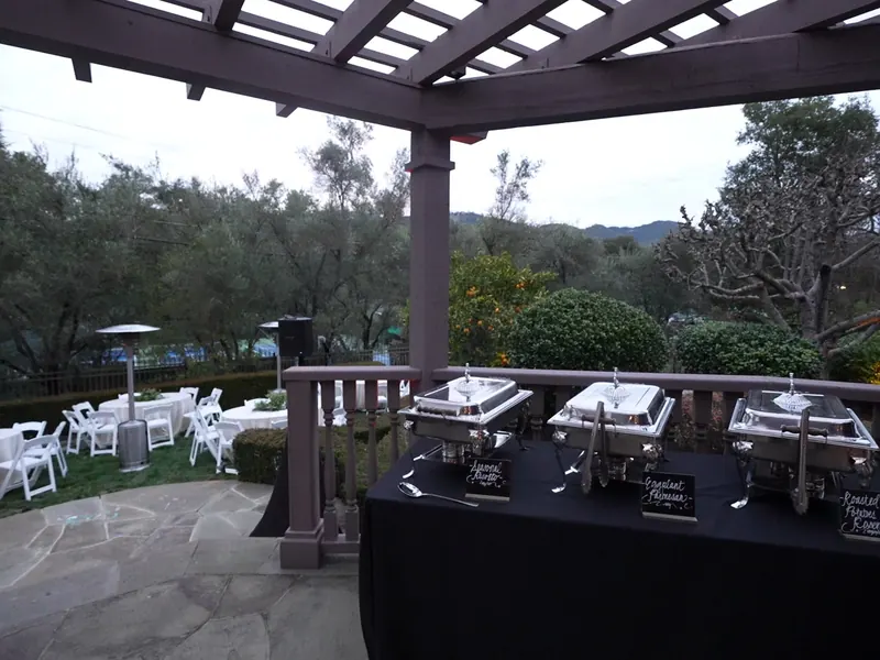 Dessert display styled for a wedding reception on the Peninsula