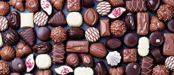 Assorted chocolates for black tie desserts and fine catering