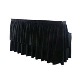 Black table drapes for black tie catering