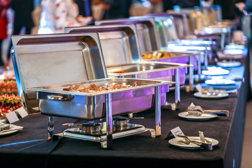 Food warmers setup for catering company redwood city